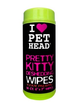 Pet Heads Pretty Kitty Deshedding Cat 50 Wipes 